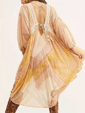 NWT Free People Moon Child Lakeside Maxi Top ivory